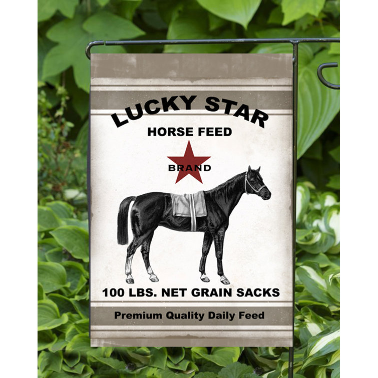 Flags Galore Decor and More Lucky Star Horse Feed 2Sided Polyester 18 x 12 in. Garden Flag